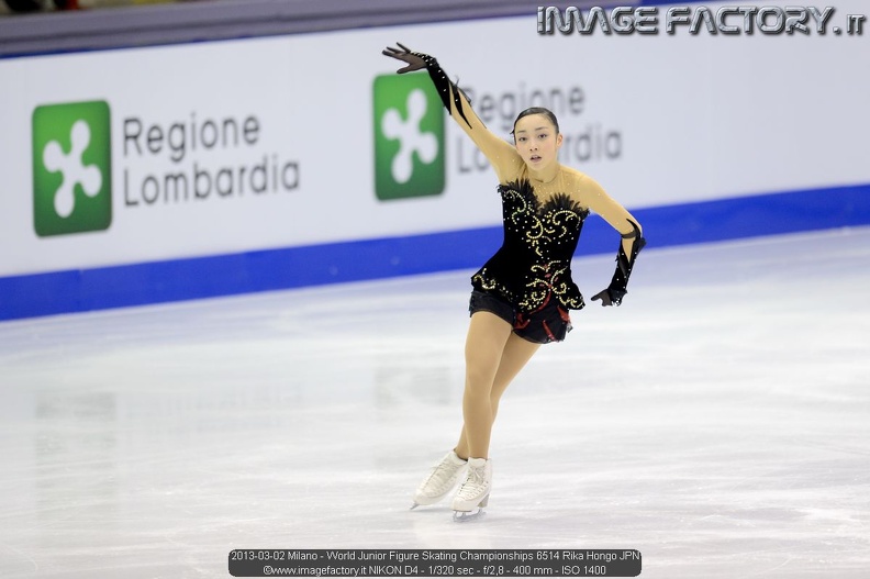 2013-03-02 Milano - World Junior Figure Skating Championships 6514 Rika Hongo JPN.jpg